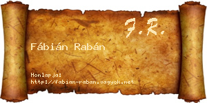 Fábián Rabán névjegykártya